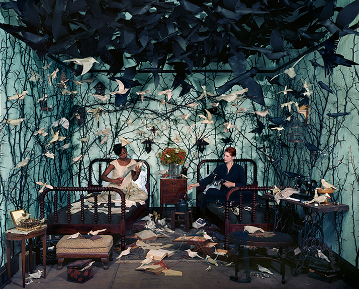 Ceiling of black birds
